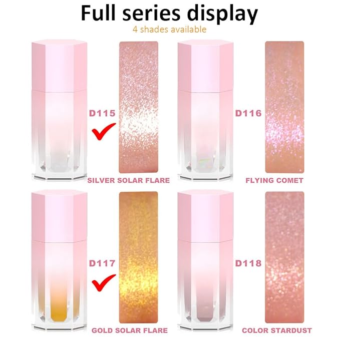 evpct Light Liquid Face Highlighter Makeup Waterproof Long Lasting Pearl White Gold Glimmer Glow Sparkly Glitter Body Shimmer Oil Liquid Luminizer Stick Highlight Illuminator for Face Body Cheeks Eye