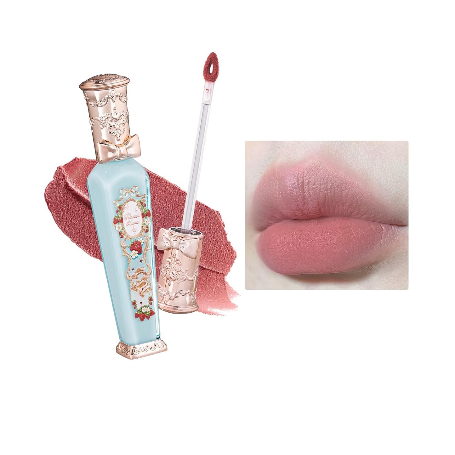 Flower Knows Strawberry Rococo Cloud Lip Cream,Velvety Matte Liquid Lipstick,Nude Lipstick,Long Lasting Lip Stain,Kiss-proof Blurred Lipstick for Girls&Women,0.12 Fl Oz(S01 Soy Milk Cheese)