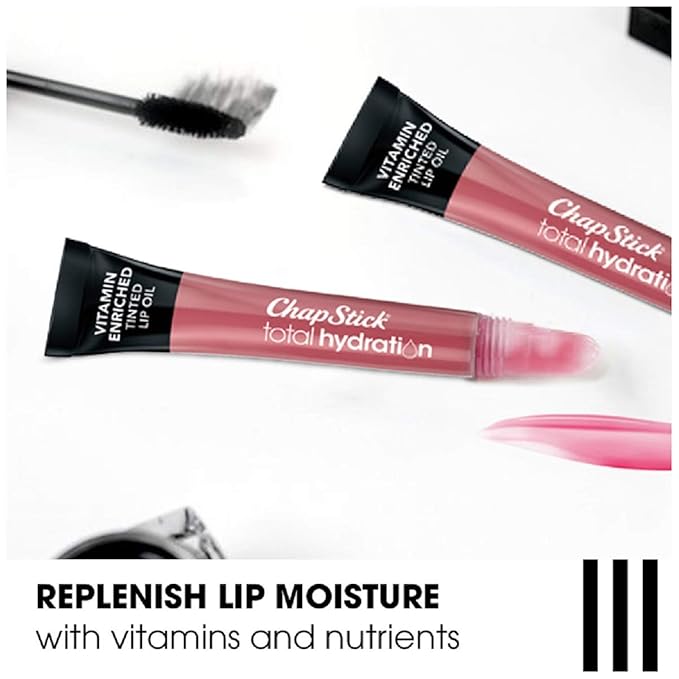 ChapStick Total Hydration Vitamin Enriched Subtle Pink Tinted Lip Oil Tube, Lip Care - 0.24 Oz