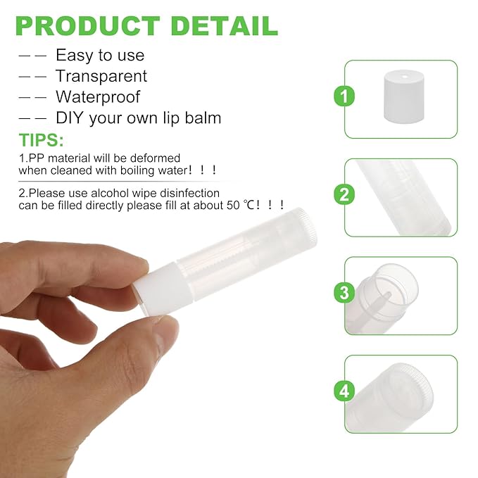 Lip Balm Tubes with Filling Tray and Spatula, 100PCS 5ml White Lip Balm Containers with White Caps, DIY Lip Care Balms Making Tray and Spatula for Women Girl Cosmetics Makeup