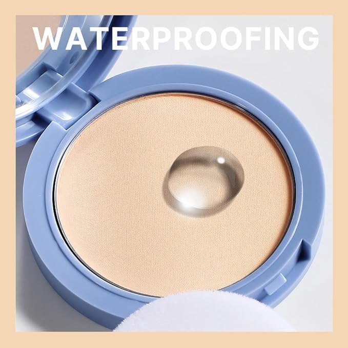 Oil Control Matte Perfection Face Pressed Powder, Matte Smooth Flawless Setting Powder Makeup, Polvo Compacto De Maquillaje, Waterproof Long Lasting, Cruelty Free, 0.35Oz (02 Natural Beige)