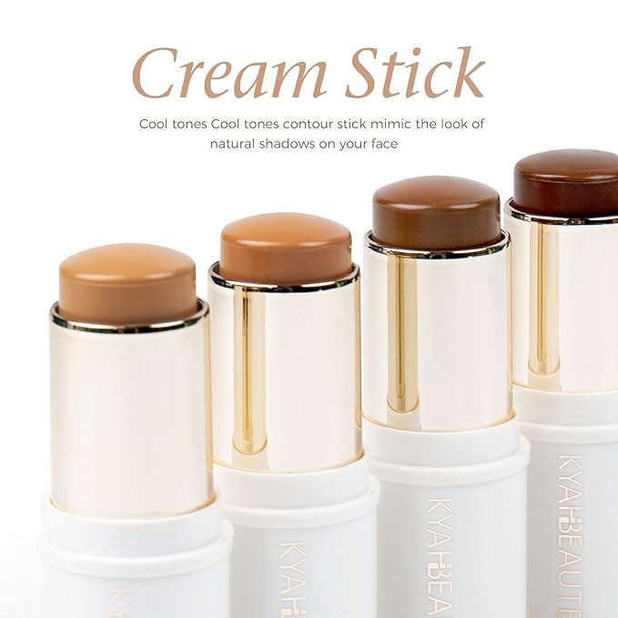 Contour Stick Makeup, Cream Contour Stick for A Naturally Sculpted Look,Long-Wear & Hydrating Formula, Buildable Color for Light to Light Medium | Vegan & Cruelty-Free | 15g/0.53fl.Oz