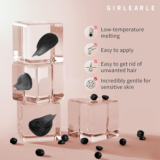 Hard Wax Beads, 1lb Wax Beans for Hair Removal, Hard Wax for Sensitive Skin at Home, Wax Refill Perfect for Legs, Facial, Brazilian Bikini, Eyebrow and Full Body for Women and Men (Black)