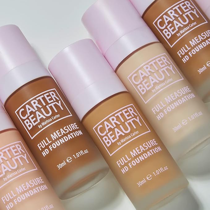 Carter Beauty By Marissa Carter Full Measure HD Foundation -Full Coverage Matte Formula - Water-Based, soft Skin Perfector - Vegan And Cruelty Free, Paraben And Sulfate Free - Caramel Chew - 1.01 OZ