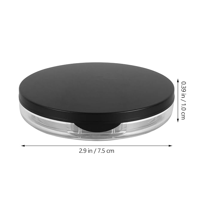 Loose Container 2pcs Loose Containers with Elasticated Net Sifter, Mirror and Puff 5g Loose Compact Case Case for DIY Makeup and Travel ( Black ) Travel Container
