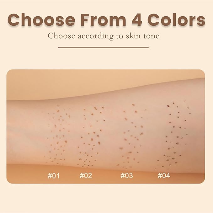 Freckle Pen,2 PCS Faux Freckle Stamp Waterproof,Fake Face Freckles Stain Makeup Long Lasting Quick Dry,Natural Lifelike Soft Dot Freck Pen 01-Light+02-Medium