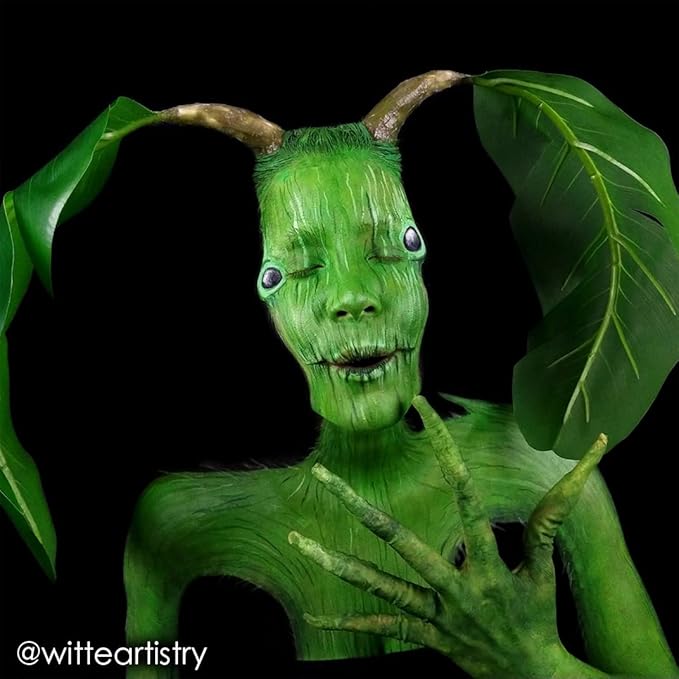 Mehron Makeup Paradise Makeup AQ Pro Size | Stage & Screen Performance, Face & Body Painting, Beauty, Cosplay, and Halloween | Water Activated Face Paint, Body Paint 1.4 oz (40 g) - Amazon Green