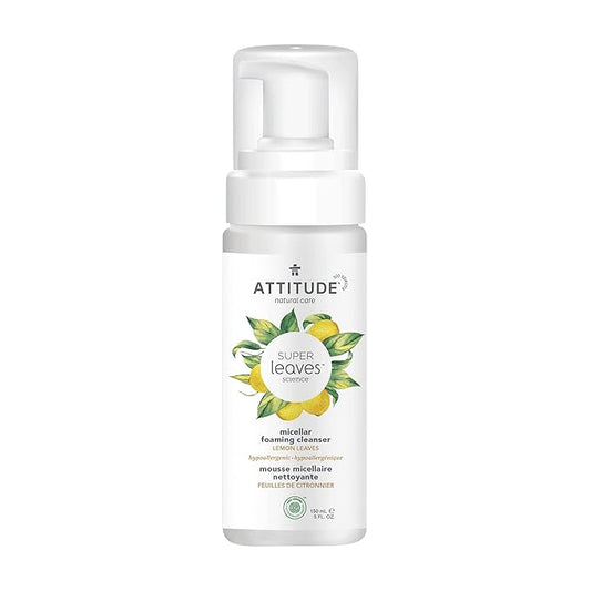 ATTITUDE Micellar Foaming Facial Cleanser, EWG Verified, Dermatologically Tested, Plant and Mineral-Based, Vegan, Earl Grey & Cucumber Scent, 5 Fl Oz