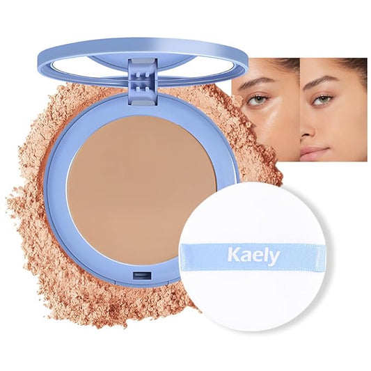 evpct Kaely Oil Control Pressed Face Powder, Get Smooth Flawless Fine Lines and Lightweight Finishing Foundation, Control Shine Long Lasting Waterproof Face Setting Powder Cosmetic, 12 Radiant Sand