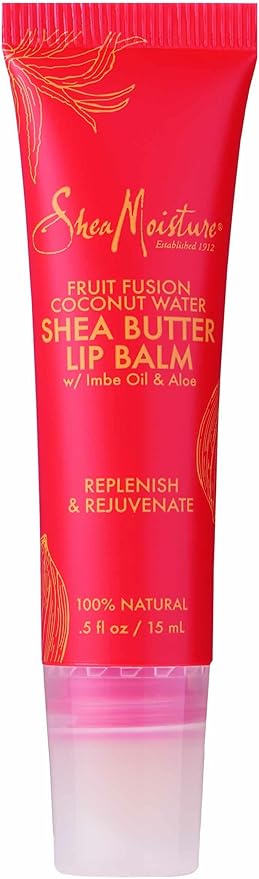Shea Moisture Fruit Fusion Coconut Water Butter Lip Balm Care for Unisex, 0.5 Ounce