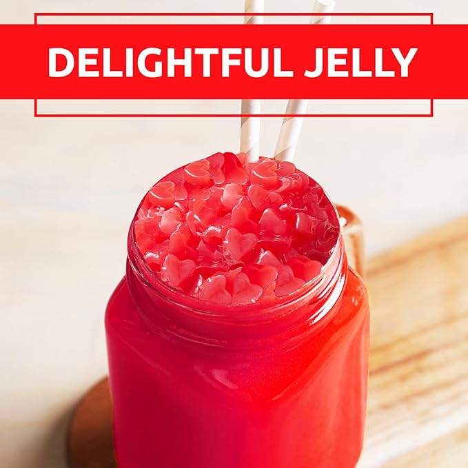 Fanale Coconut Jelly Topping nata de coco for Bubble Tea | Strawberry Heart Jelly Topping for Boba Tea, Smoothies, Slushes, Desserts 400g(Pack of 1)