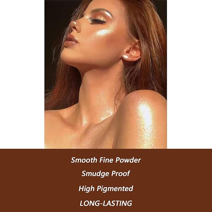 Face Highlighter Luminizers Highlighter powder Translucent Setting Powder High Definition Powder for All Skin Types and Skin Tones(N05)