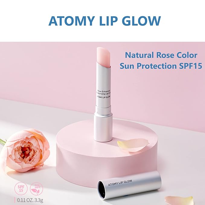Atomy Lip Glow 3.3g x 2 EA - Moisturizing Lip Care Treatment Balm with Natural Pink Color