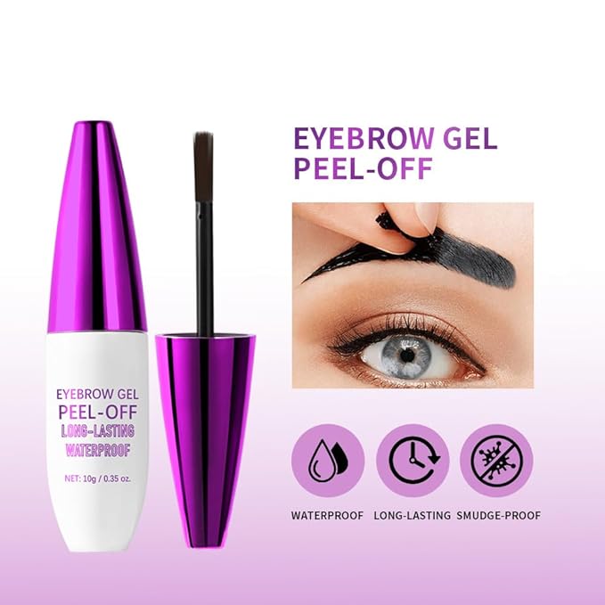 2Pcs Peel Off Eyebrow Tint Gel - Waterproof & Sweatproof All-Day Wear, Transfer-Resistant Tattoo Effect, All Skin Types + Mother’s Day Gift Set, 03#Light Brown