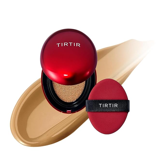 [*Mini Size*] TIRTIR Mask Fit Red Cushion Foundation | Full coverage, Weightless, Skin fit, Satin Glow Finish, Korean Makeup, beauty, Tattoo cover up, Buildable (#33W Ginger, 0.15 Fl Oz)