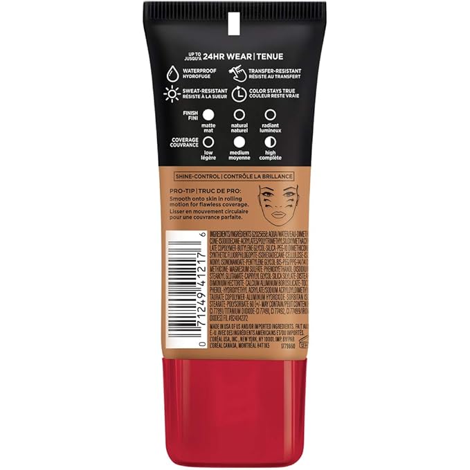 L'Oreal Paris Cosmetics Makeup Infallible Pro-Matte Liquid Longwear Foundation, Hazelnut Beige, 1 fl oz