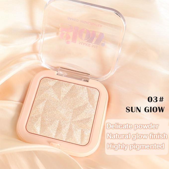 evpct Sun Glow Face Highlighter Makeup Shimmer Glitter Diamond Sparkly Highlighters Makeup Palette Powder for Face Body Cheek Skin iluminadores iluminador de jos maquillaje luminizers E03
