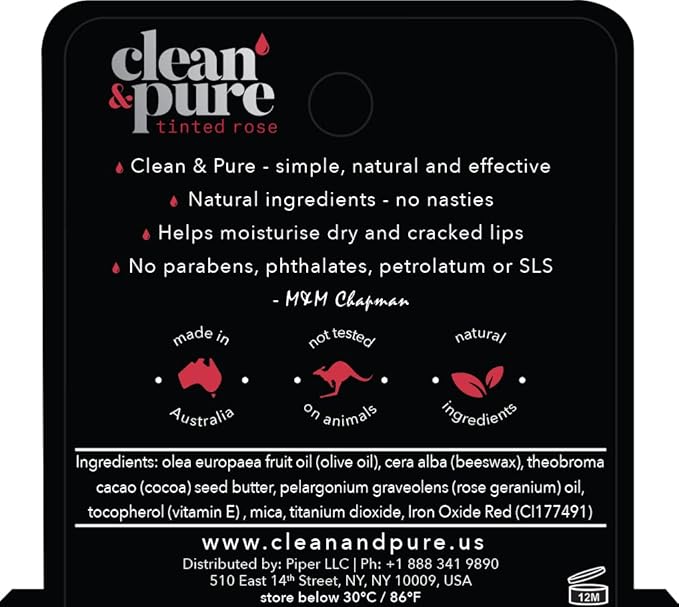 Lip Balm (Tinted Rose) | Manuka Honey Conditioning Lip Care | Lip Care with 100% All Natural Beeswax | Vitamin E Oil