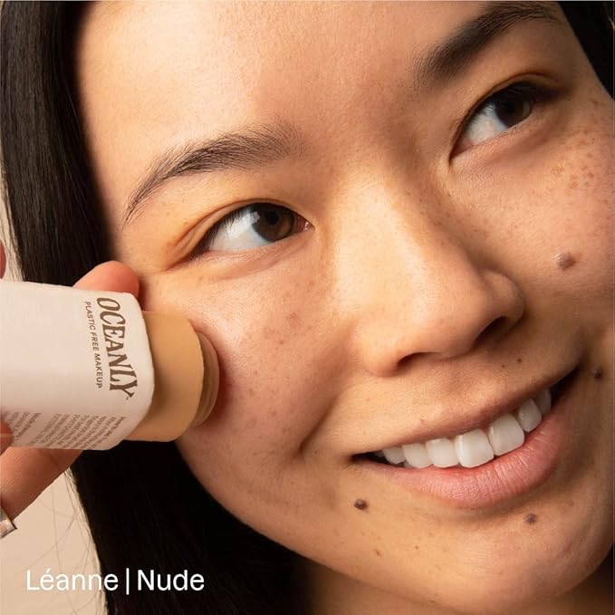 ATTITUDE Oceanly Light Coverage Face Tinted Oil Stick, EWG Verified, Titanium Dioxide-Free, Vegan & Cruelty-Free Tinted Moisturizer, Plastic-Free, Nude, 0.42 Ounces