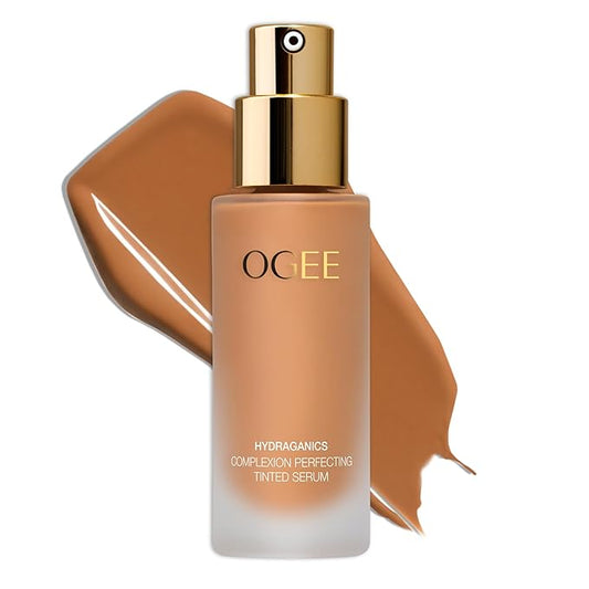 Ogee Complexion Perfecting Liquid Foundation - Lightweight Tinted Moisturizer For Face (Maple 8.25W - Medium Deep, Golden Bronze Undertones) - with Vitamin C & Jojoba Oil - Certified Organic