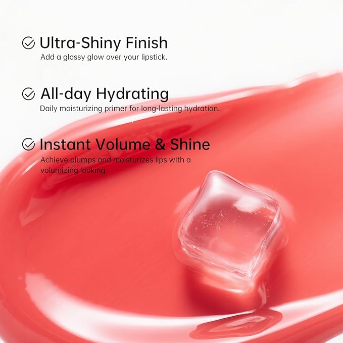 Catkin Lip Plumper Gloss, Tinted Lip Serum with Hyaluronic Acid & Jojoba Oil, Non-sticky Volumizing Hydrating Formula for a High Shine Maximum 3D Look, Plump & Soft Lips 0.12 Fl Oz - C08 Fire Opal