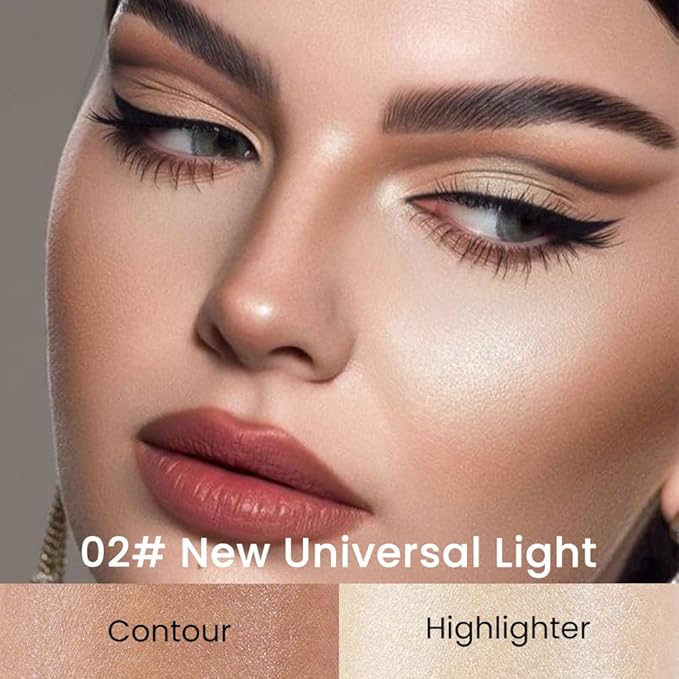 evpct 2in1 Face Shaping & Contouring Stick Cream Contour Concealer Bronzer Stick Makeup Kit for Beginner Face Highlighter Makeup Stick contorno maquillaje de maquillaje profesional,NEW Universal Light