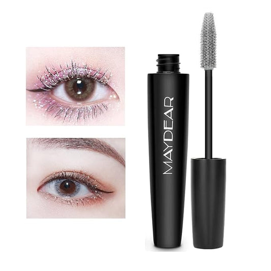 Maydear Silver Colored Mascara – Waterproof, Long Lasting, Smudge-Proof, Fast-Drying Lengthening Mascara for Party & Stage Make