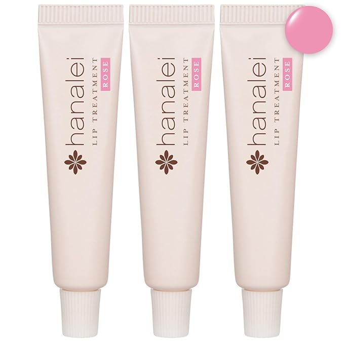 Hanalei Hydrating Lip Treatment Balm – Cruelty-Free, Paraben-Free Moisturizer for Severely Dry, Chapped Lips – Kukui Oil, Shea Butter & Grapeseed Oil –Rose Tint, Travel-Size 3-Pack (5g X 3)