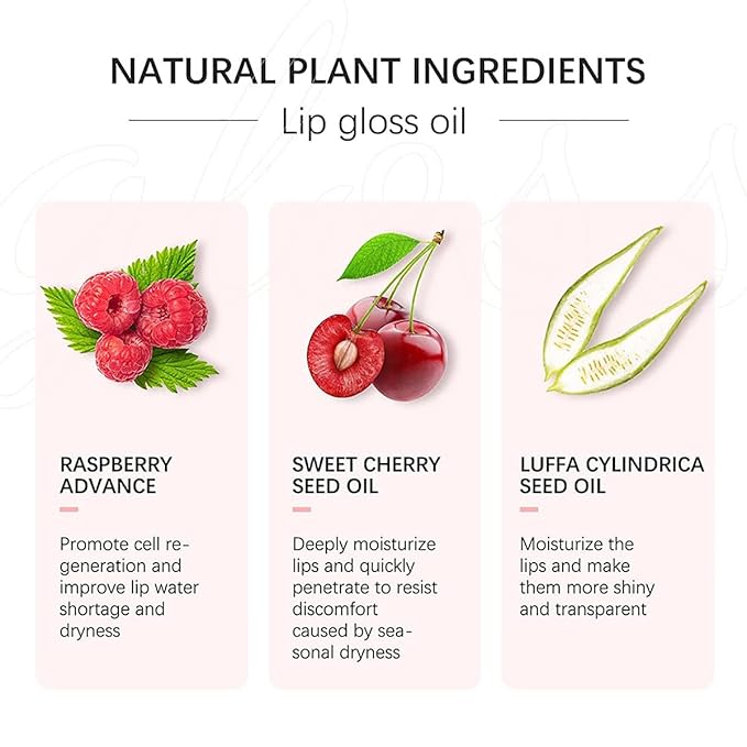 Hydrating Lip Glow Oil, Moisturizing Plumper Lip Gloss, Transparent Plumping Balm, Tinted Balm Care 0.2 OZ - 012 ROSEWOOD