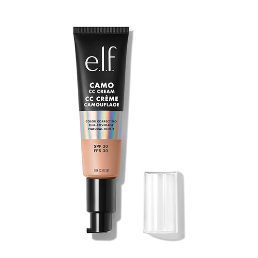 e.l.f. Camo CC Cream, SPF 30 Color-Correcting Medium-To-Full Coverage Face Foundation, Delivers An Airbrushed Finish, Vegan & Cruelty-Free, Medium 310 C