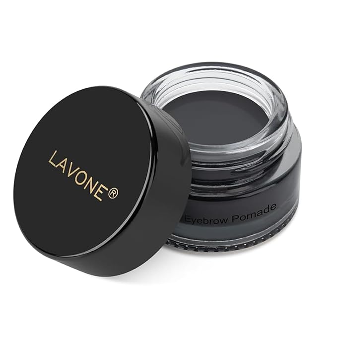 Eyebrow Pomade - Waterproof Brow Pomade for Long-lasting Results,Smudge Proof and Sweat Resistant Formula,Natural Eyebrow Makeup for All Skin Types and Tones - Black