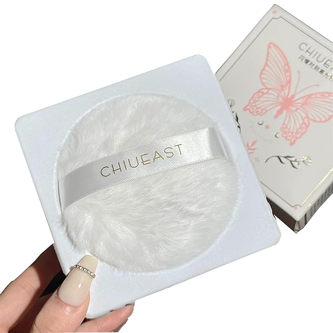 Highlight Glitter Powder Ball,White Shimmer Highlighter Makeup Powder Puff,Comfortable and Cute Plush Long-Lasting Body Shine for Various Occasions