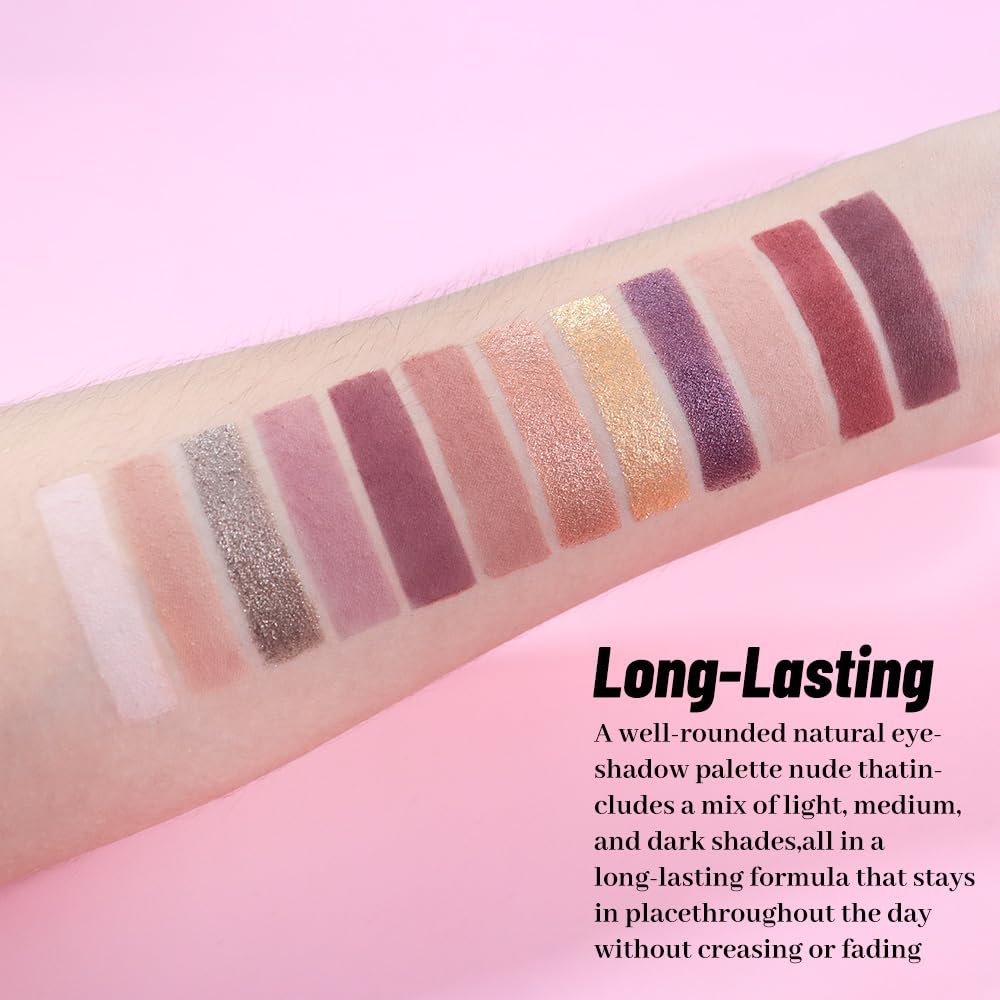 SUAKE Neutral Smokey Eye Shadow Palette,Nude Mauve Rose Gold Cream Eyeshadow Palette,Make Up Pallets for Women, Highly Pigmented Long Lasting Naturing-Looking,Blendable,Vegan
