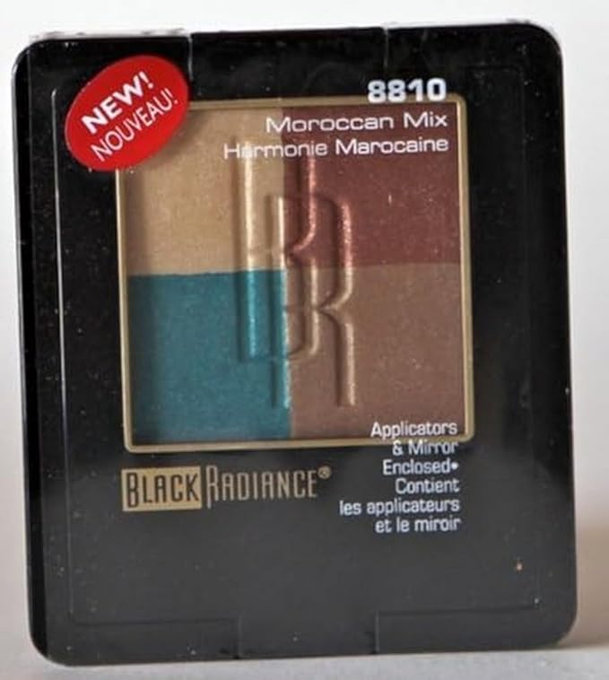 Black Radiance Eyeshadow Palette w/Applicators & Mirror 8810 Moroccan Mix, Beige, Blue, Brown, Red Brown