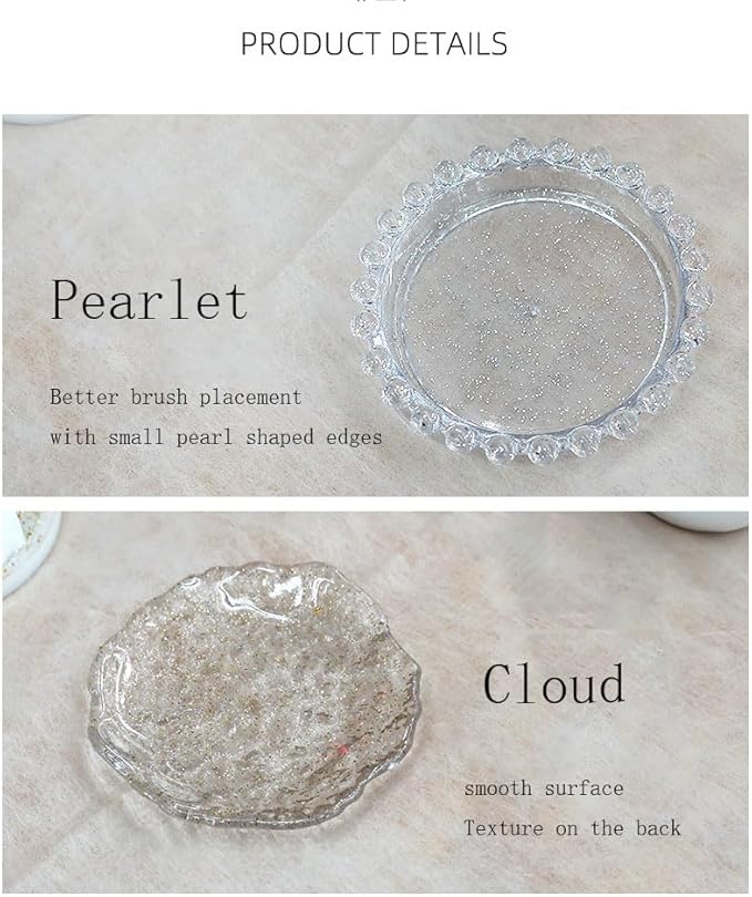 Makeup Mixing Palette Nail Polish Color Mixing Plate Acrylic Palette, Nail Art Tools Art Nail Palette, Pigment Transparent Makeup Palette for Make up Tools Makeup Palettes (Pearl-Clear)