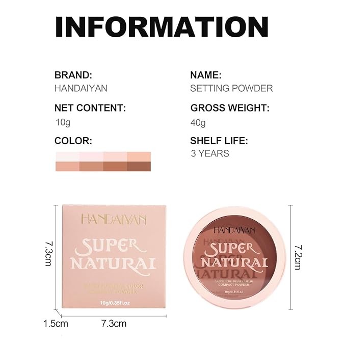 Pressed Face Powder Makeup Mineral Foundation Finishing Powder Pressed Finishing and Setting Powder Loose Setting Powder Makeup #03