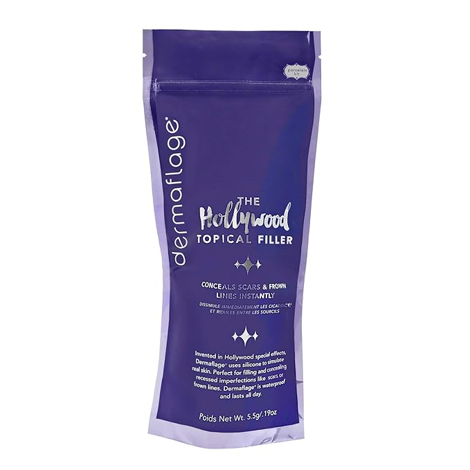 Dermaflage Scar Filler Kit - Porcelain - Deep Scar Cover and Waterproof Concealer for Acne Scars Wrinkles, and Ice Pick Scars Makeup, 1 mo supply