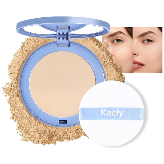 evpct Kaely Oil Control Pressed Face Powder, Get Smooth Flawless Fine Lines and Lightweight Finishing Foundation, Control Shine Long Lasting Waterproof Face Setting Powder Cosmetic, 01 Classic Ivory