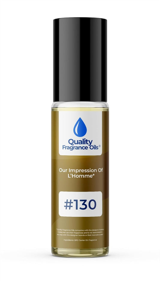 Quality Fragrance Oils' L'Homme for Men Impression #130 | Long-Lasting Perfume Oil, Alcohol-Free, Strong Scent, 10ml Roll-On | Affordable Alternative to Designer Fragrances