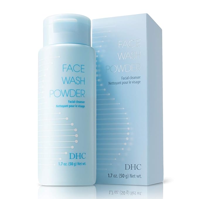 DHC Face Wash Powder, Luxurious Foaming Lather, Lightweight Powder Formula, Gently Exfoliates, Hydrating, Fragrance and Colorant Free, Ideal for All Skin Types, 1.7 oz. Net wt.
