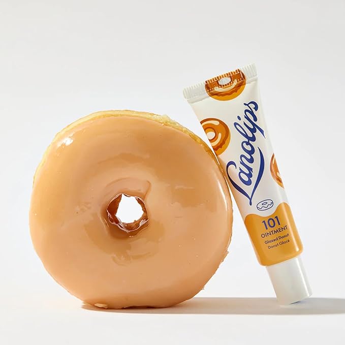 Lanolips 101 Delicious Glazed Donut - Lip Balm with Vitamin E Oil and Lanolin for Lip Hydration - Naturally Flavored Lanolin Lip Balm for Very Dry Lips - Dermatologist Tested (.35 Oz)