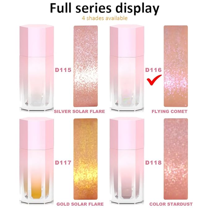 evpct Mermaid Pink Highlighter Makeup Liquid Blue Purple Green Glitter Iridescent Face Festival Highlighter Makeup Waterproof Long Lasting Halographic Shimmer Body Highlighter makeup Palette Stick