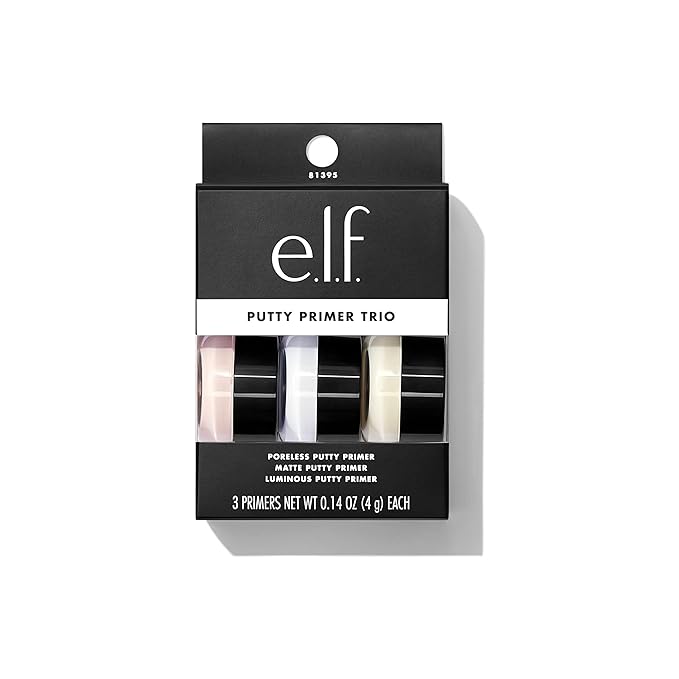e.l.f. Cosmetics Putty Primer Trio, Includes Poreless Putty, Matte Putty & Luminous Putty, Travel Size, 0.14 Oz (4g) Each, 0.14 ounces, Count 3 ( Pack of 1)