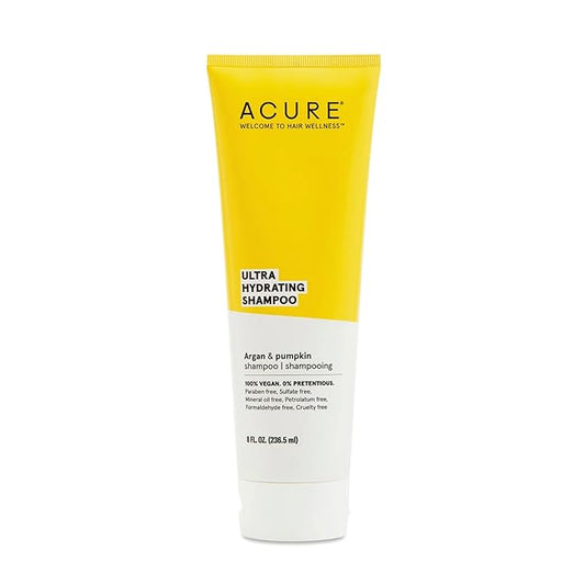 Acure Ultra Hydrating Shampoo – Deep Moisture & Nourishing Formula for Dry, Dehydrated Hair, Restores Hydration, Vegan, Sulfate & Paraben-Free, 8 Fl Oz