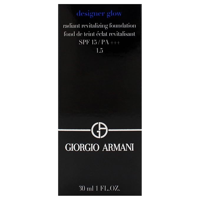 Designer Glow Radiant Revitalizing Foundation SPF 15 PA Plus - 1.5 by Giorgio Armani for Women - 1 oz Foundation
