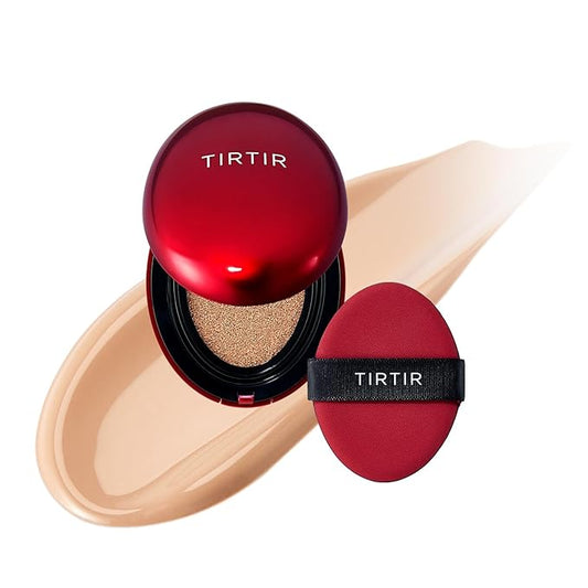 [*Mini Size*] TIRTIR Mask Fit Red Cushion Foundation | Full coverage, Weightless, Skin fit, Satin Glow Finish, Korean Makeup BB Foundation, beauty, Tattoo cover up, Buildable (#24N Latte, 0.15 Fl Oz)