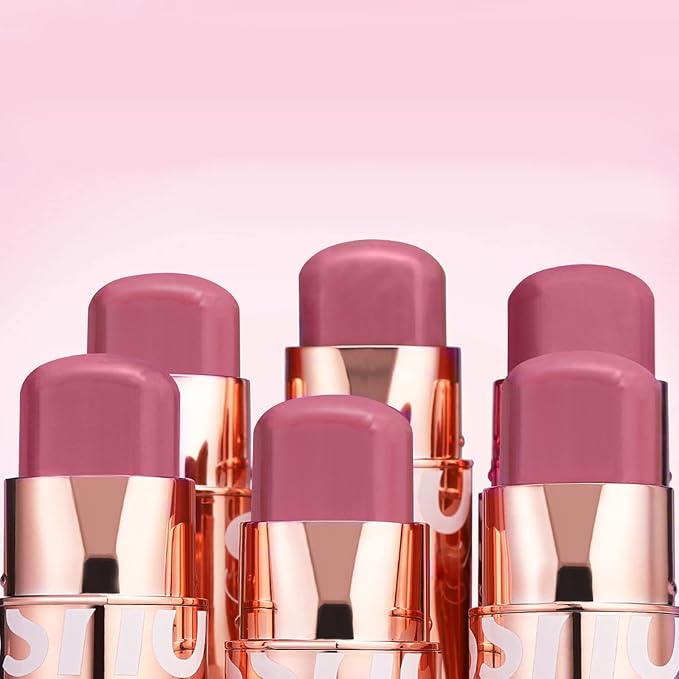 Cream Blush Stick for Cheeks Makeup,Waterproof Blush Face Stick Multi-Use Lip and Cheek Tint,Matte Finish Lightweight Easy to Blend Natural Cream Blusher Makeup for All Skin Tones- Pink