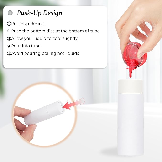 NICENEEDED 15 Pcs Kraft Paper Lipstick Tube, 0.4 Oz Paperboard Lip Balm Tubes, Cardboard Empty Deodorant Container Solid Perfume Tube Cosmetic Box for DIY Chapstick Deodorant Crayon