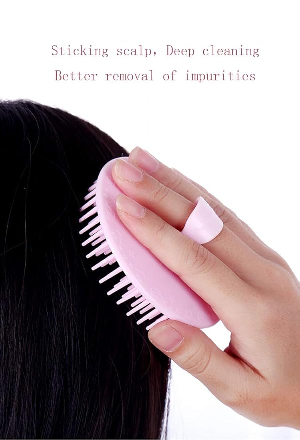 Hair Scalp Brush Dandruff Cleaning Brush Shower Scalp Shampoo Brush Scalp Massager Pack of 4(Blue and Pink)