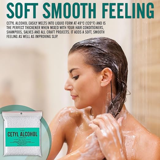 Cetyl Alcohol for Homemade Cosmetics, Lipsticks, Body Butter Bars, Hand Lotions, Hair Conditioners, Shampoo – Thickening Agent, Emulsifier, Viscosity Regulator - 7.06 oz